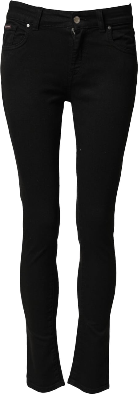 Dolce & Gabbana Black Cotton Skinny Mid Waist Denim Jeans Zwart