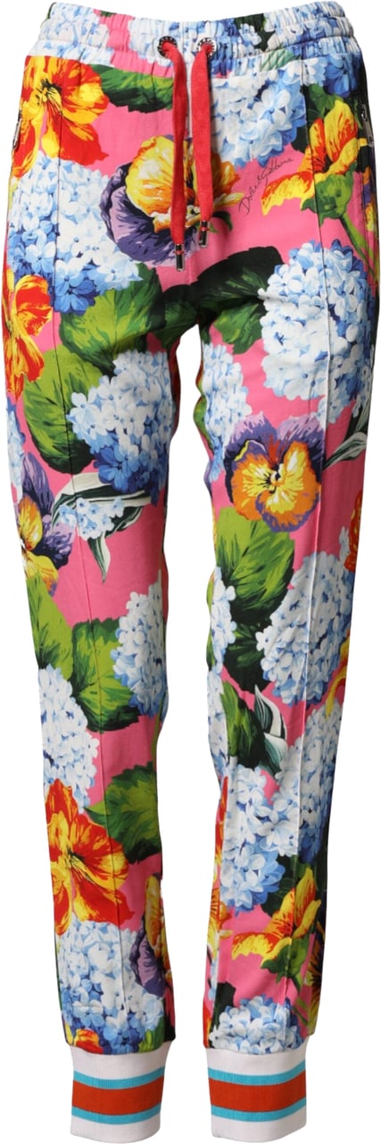 Dolce & Gabbana Multicolor Floral Mid Waist Jogger Pants Divers