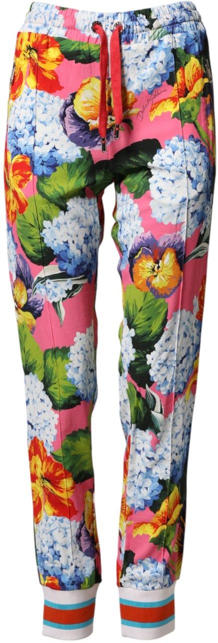 Dolce & Gabbana Multicolor Floral Mid Waist Jogger Pants Divers