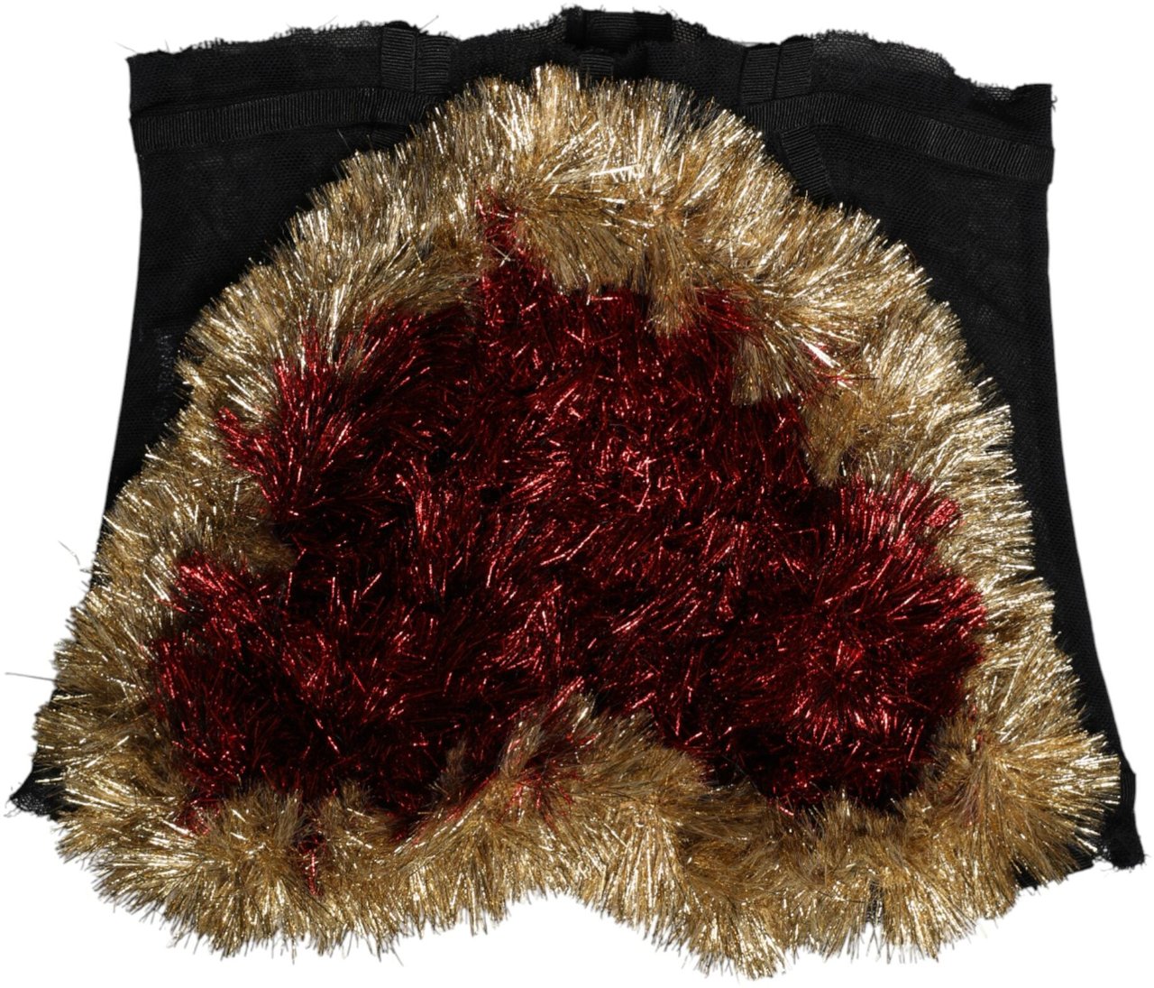 Dolce & Gabbana Black Gold Heart Bustier Corset Tinsel Top Zwart