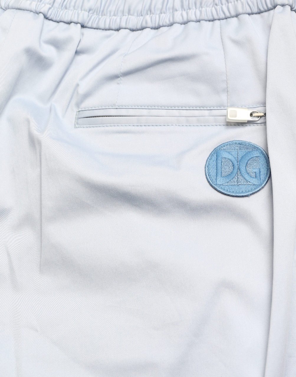 Dolce & Gabbana Light Blue Cotton Stretch Jogger Pants Blauw