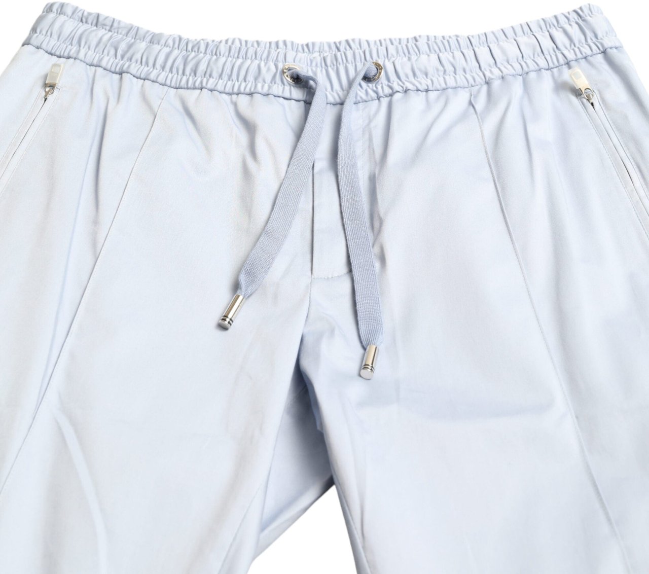 Dolce & Gabbana Light Blue Cotton Stretch Jogger Pants Blauw