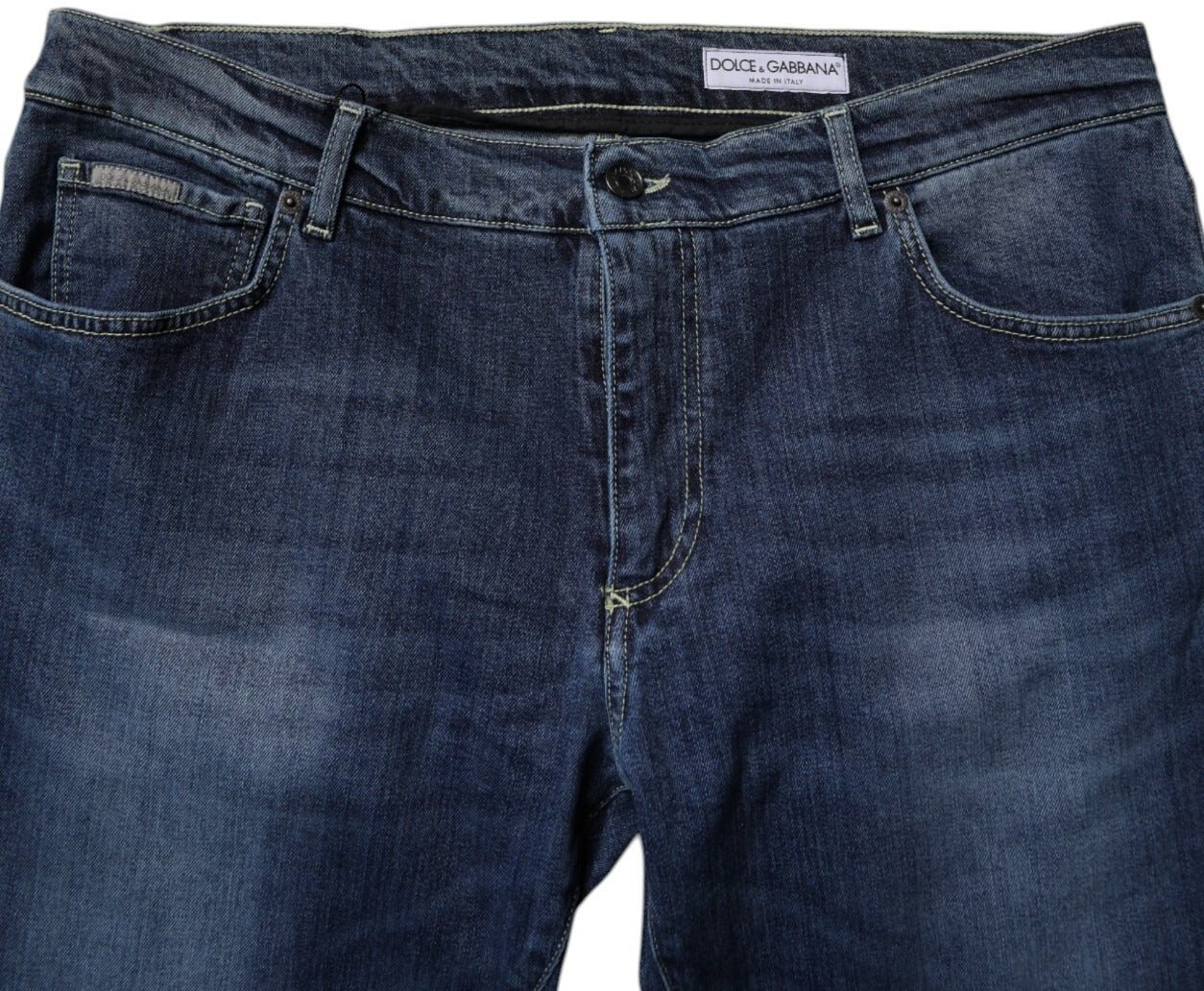Dolce & Gabbana Blue Washed Cotton Stretch SkinnyDenim Jeans Blauw