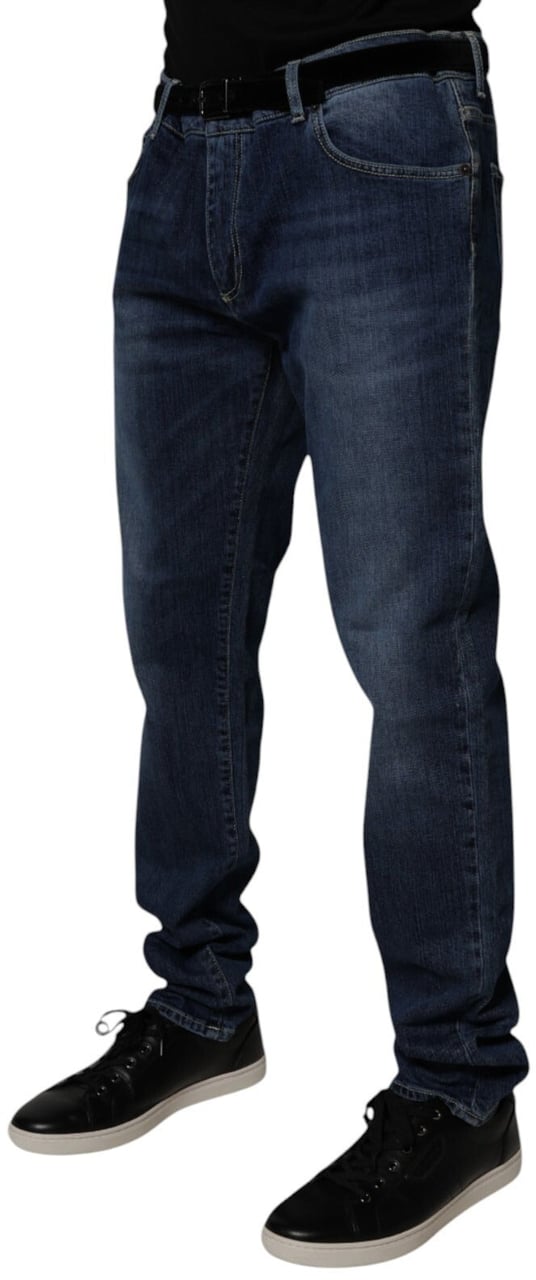 Dolce & Gabbana Blue Washed Cotton Stretch SkinnyDenim Jeans Blauw