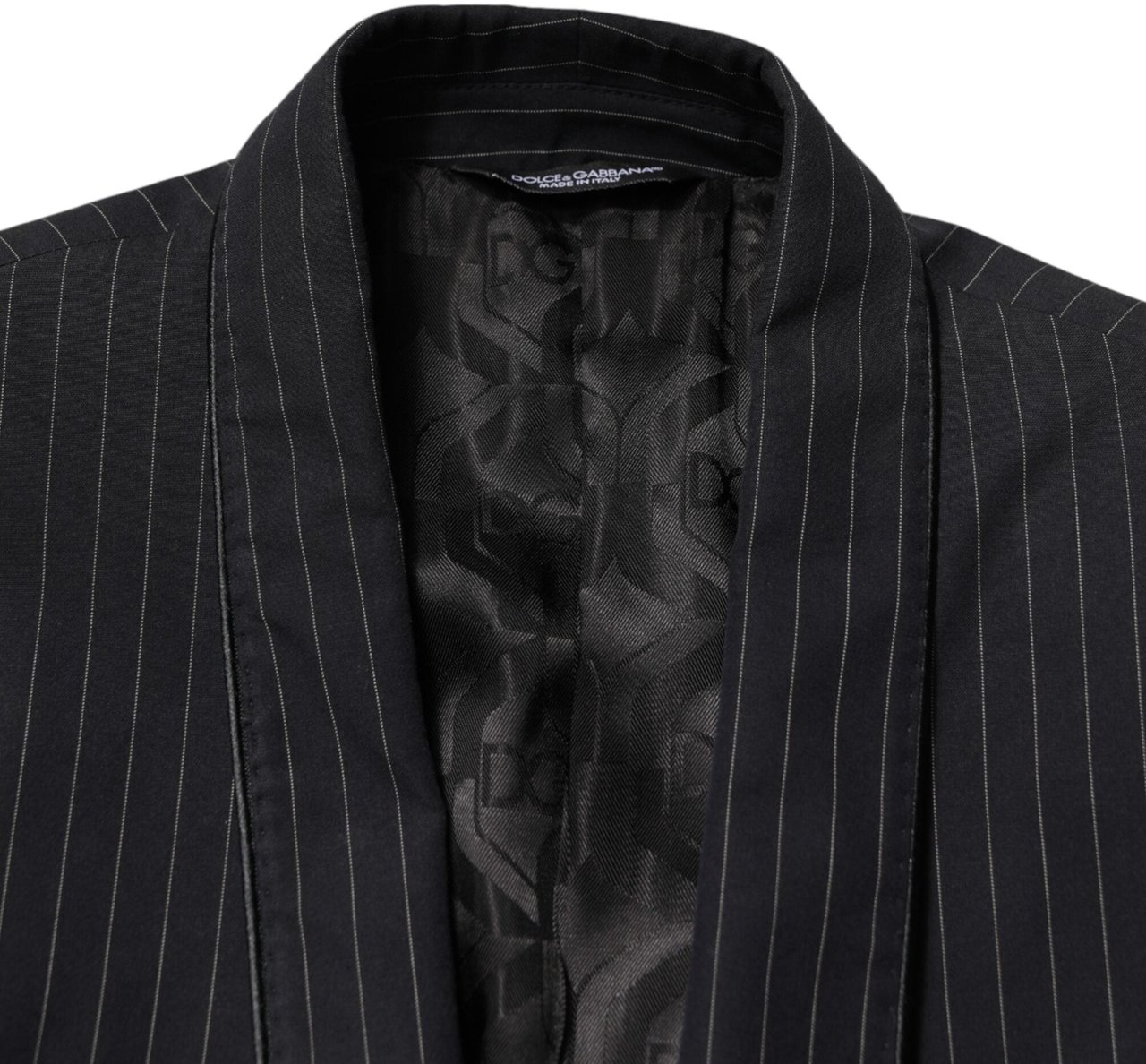 Dolce & Gabbana Black Stripes 1 Button Suit Jacket Blazer Zwart