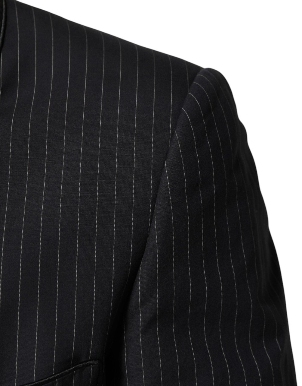 Dolce & Gabbana Black Stripes 1 Button Suit Jacket Blazer Zwart