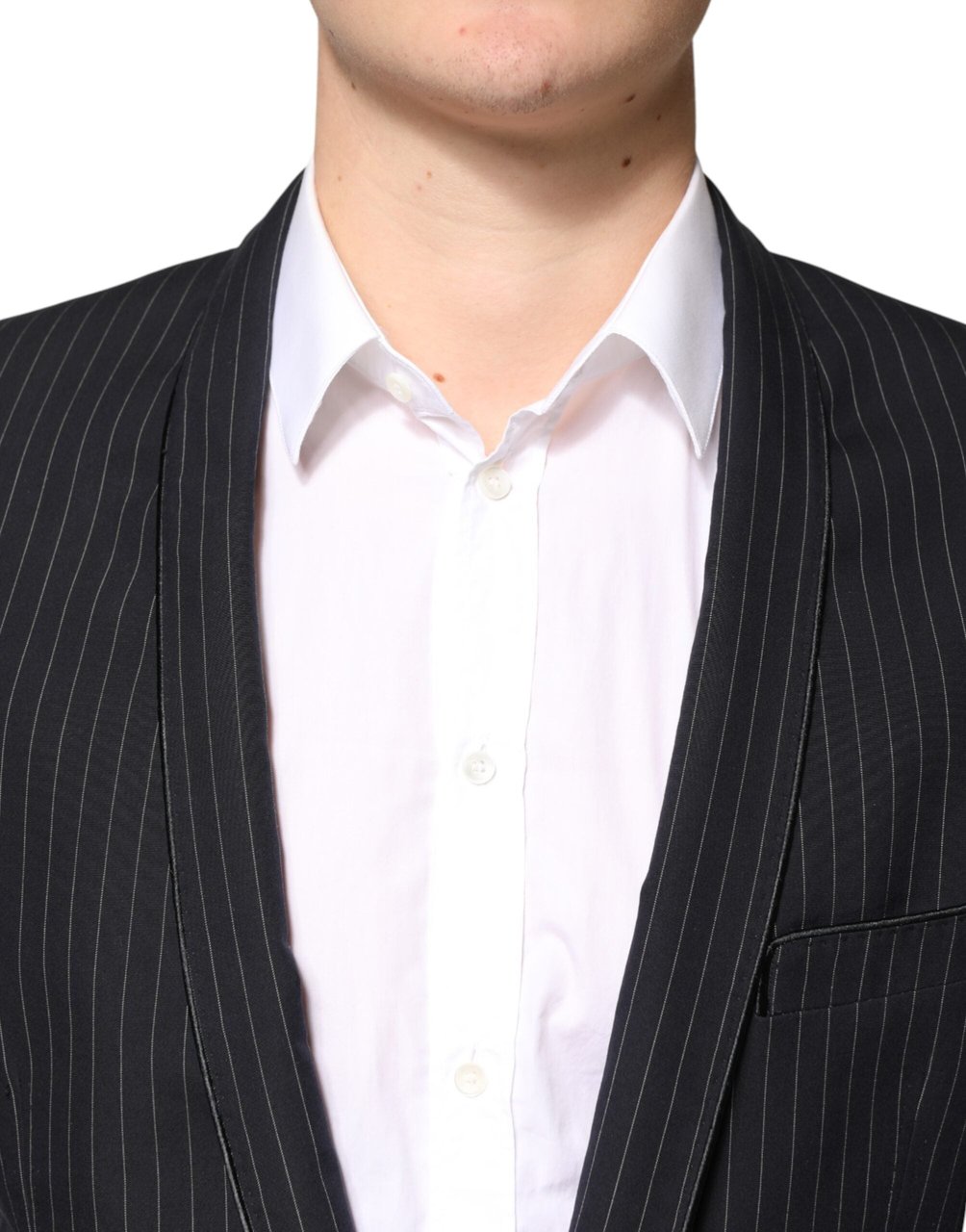 Dolce & Gabbana Black Stripes 1 Button Suit Jacket Blazer Zwart
