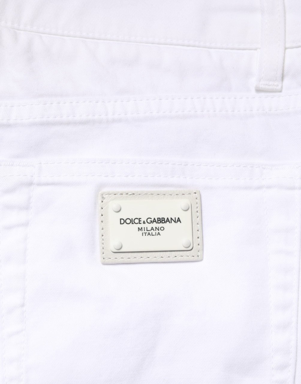Dolce & Gabbana White Cotton Stretch Skinny Denim Men Jeans Wit