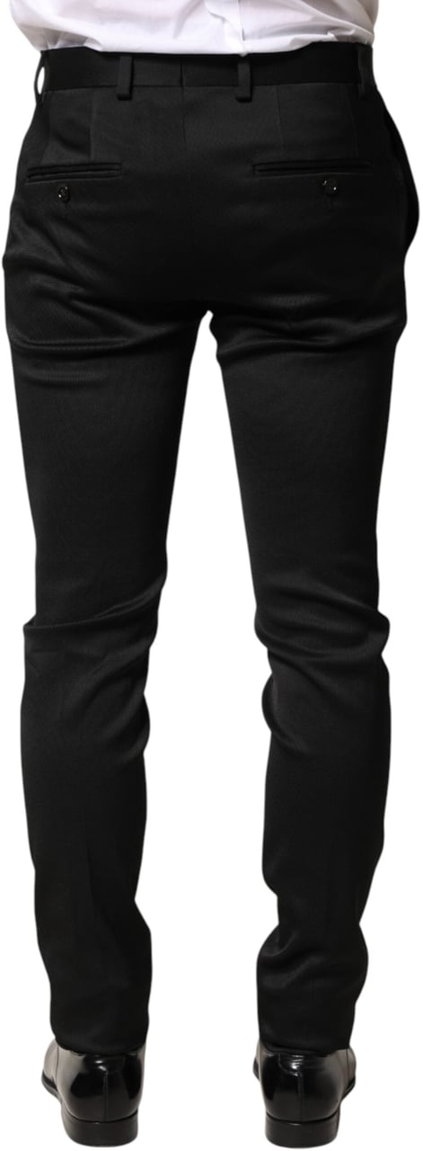 Dolce & Gabbana Black Viscose Dress Formal Men Trousers Pants Zwart