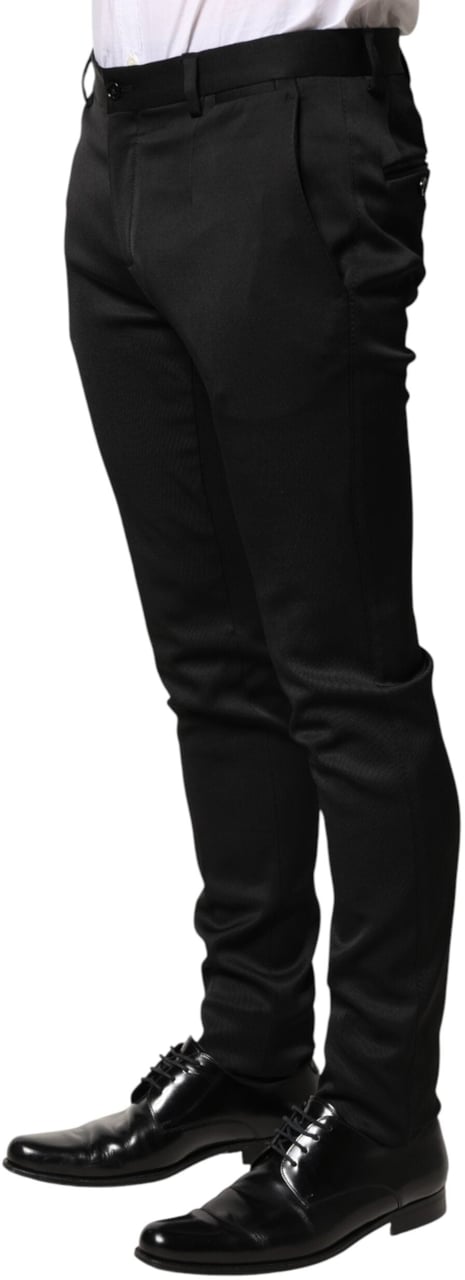 Dolce & Gabbana Black Viscose Dress Formal Men Trousers Pants Zwart