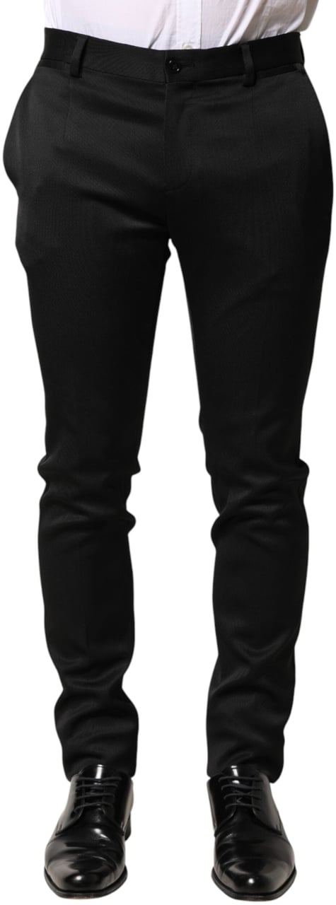 Dolce & Gabbana Black Viscose Dress Formal Men Trousers Pants Zwart