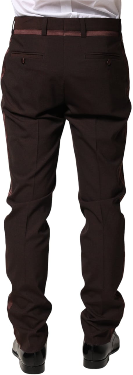 Dolce & Gabbana Brown Polyester Men Dress Trousers Pants Bruin
