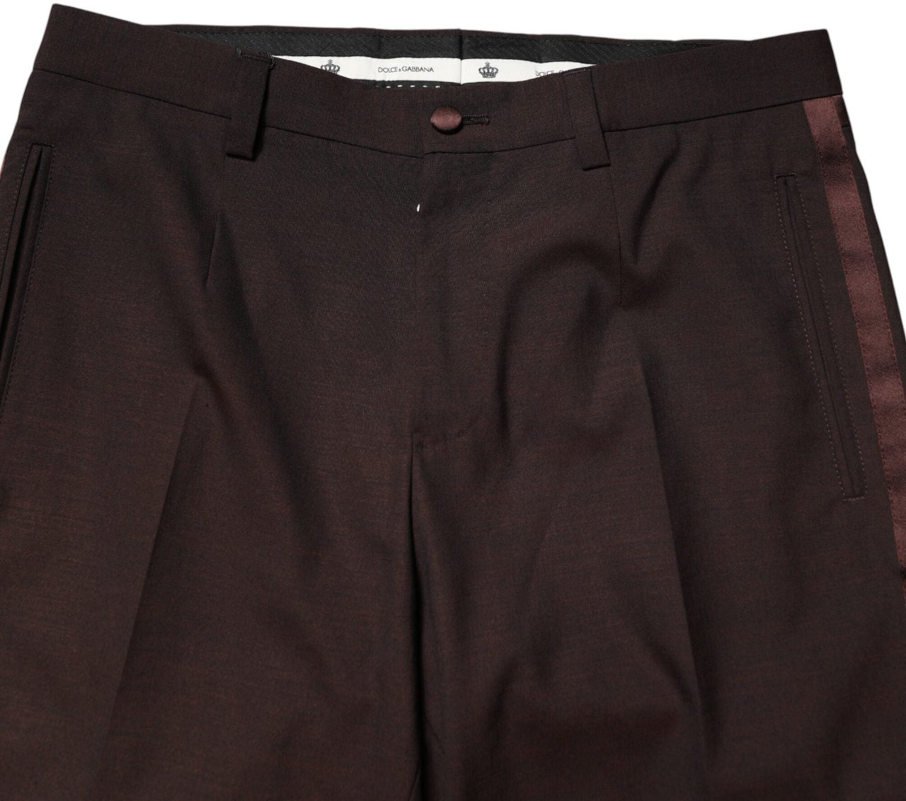 Dolce & Gabbana Brown Polyester Men Dress Trousers Pants Bruin