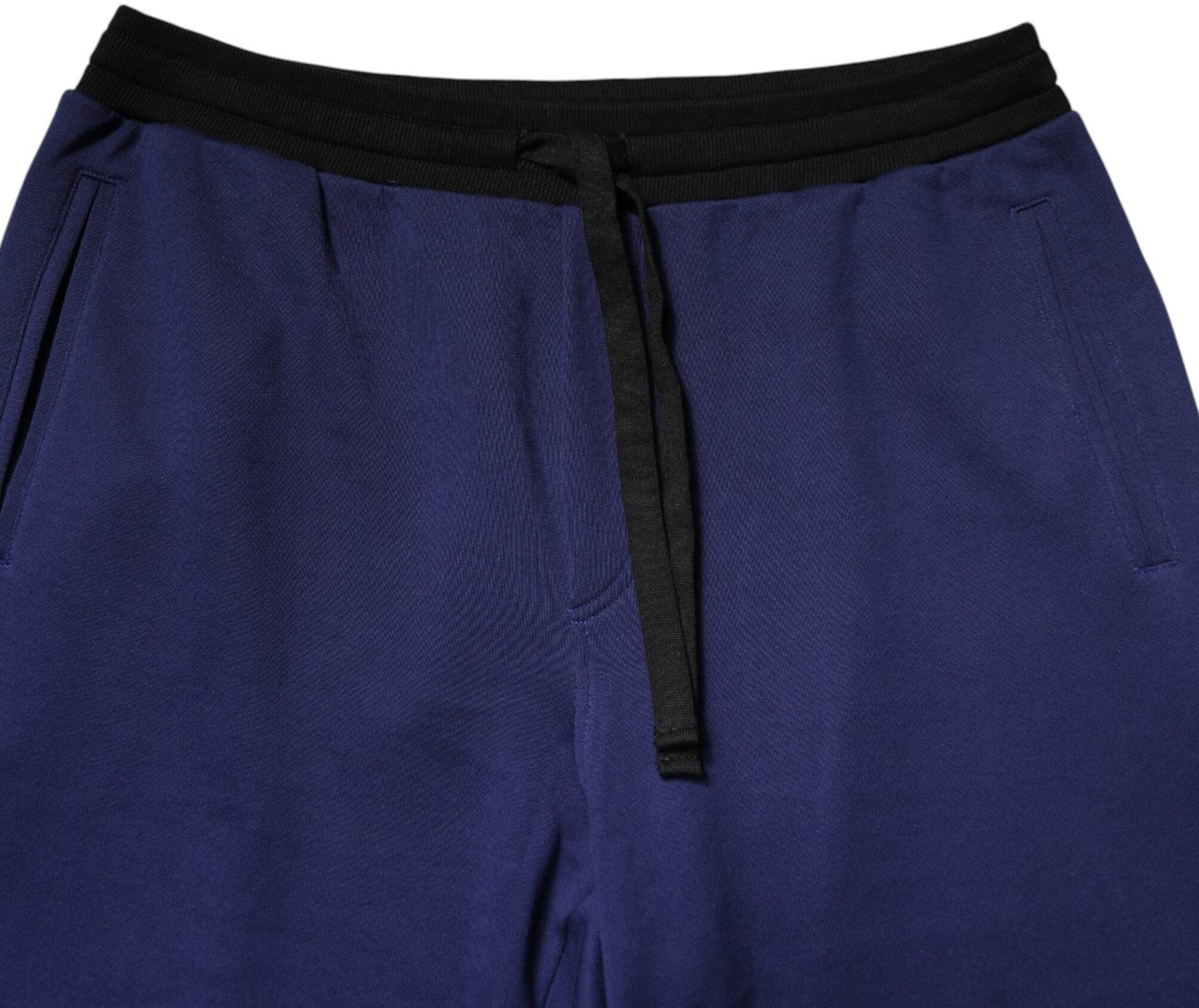 Dolce & Gabbana Blue Cotton Mid Waist Jogger Trousers Pants Blauw