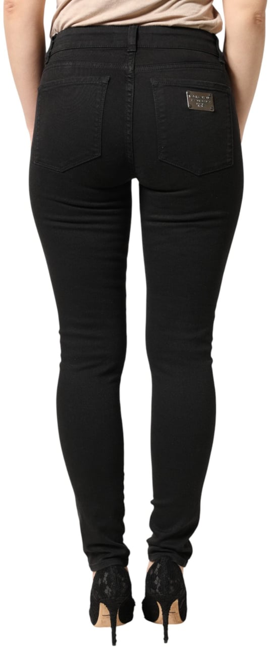 Dolce & Gabbana Black Cotton Stretch Skinny Denim Jeans Zwart