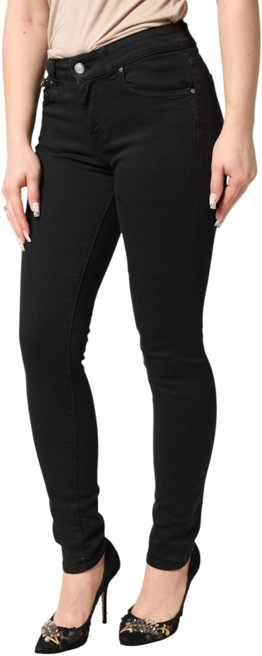 Dolce & Gabbana Black Cotton Stretch Skinny Denim Jeans Zwart
