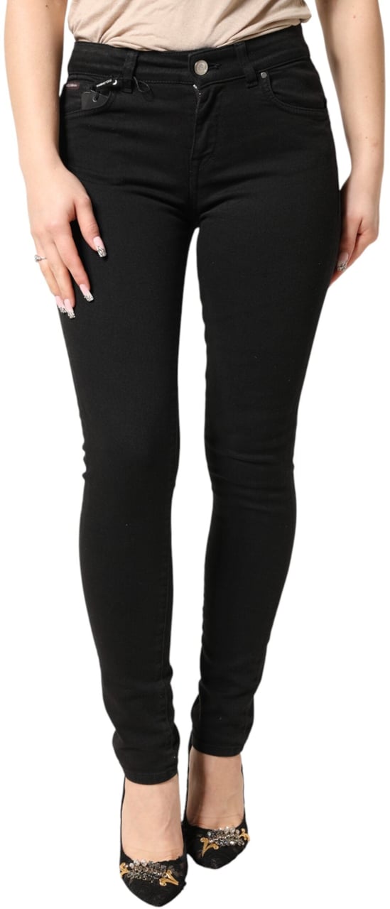 Dolce & Gabbana Black Cotton Stretch Skinny Denim Jeans Zwart