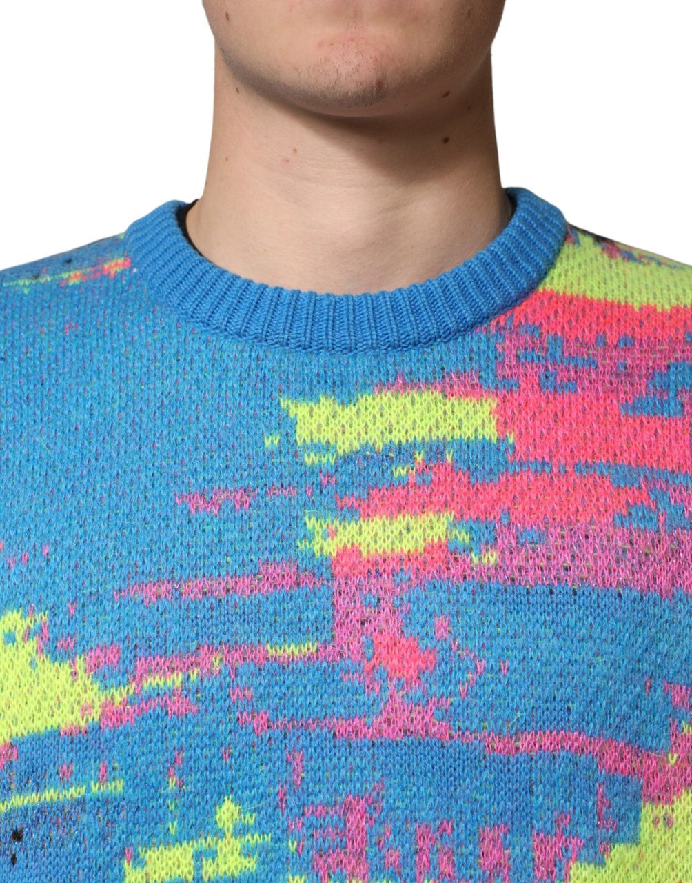 Dolce & Gabbana Multicolor Men Crew Neck Pullover Sweater Divers