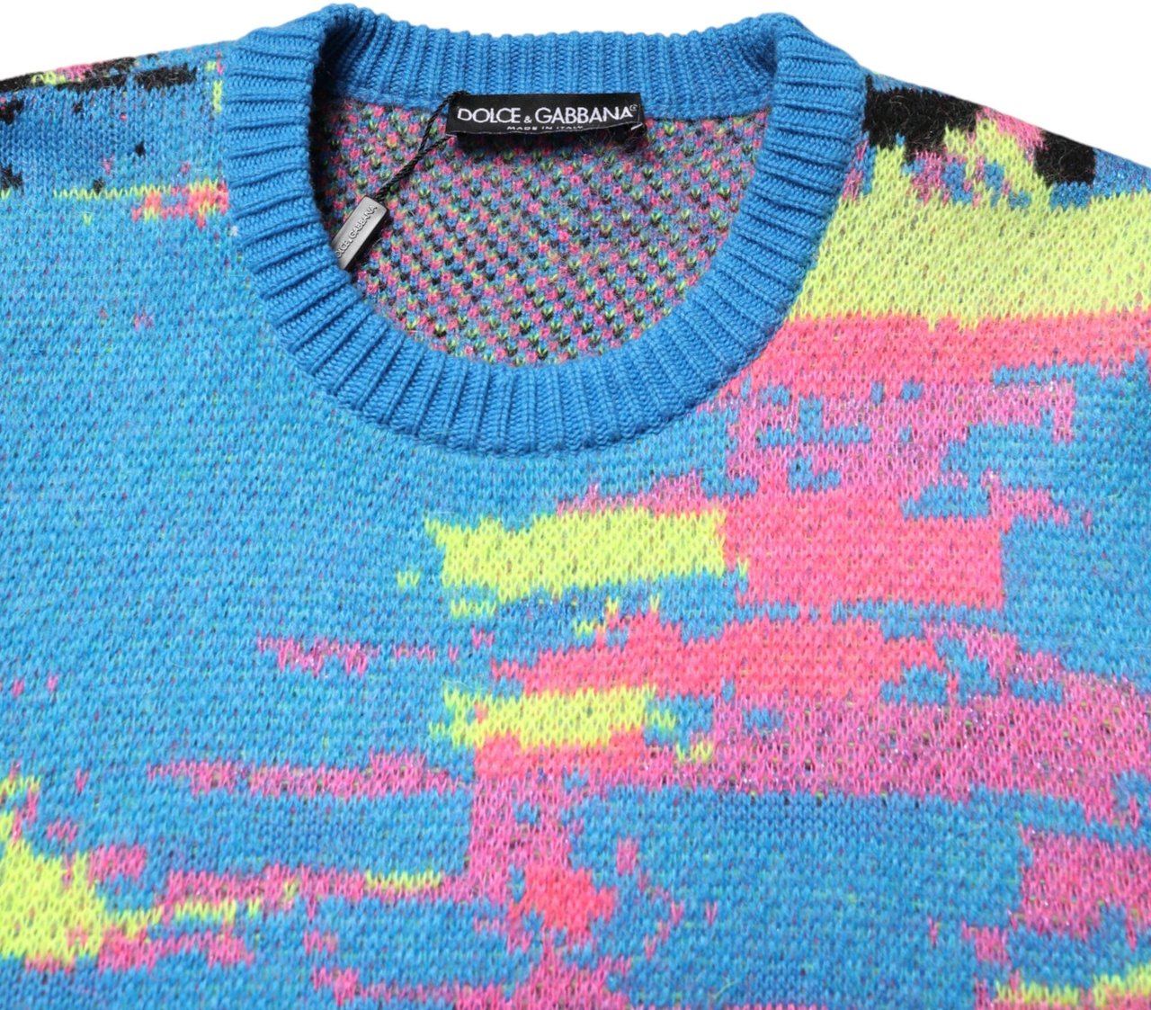 Dolce & Gabbana Multicolor Men Crew Neck Pullover Sweater Divers
