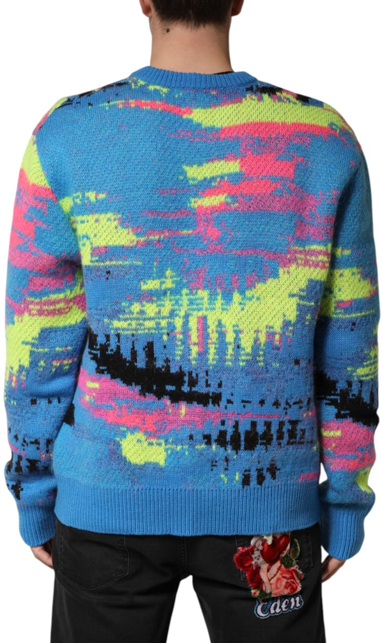 Dolce & Gabbana Multicolor Men Crew Neck Pullover Sweater Divers