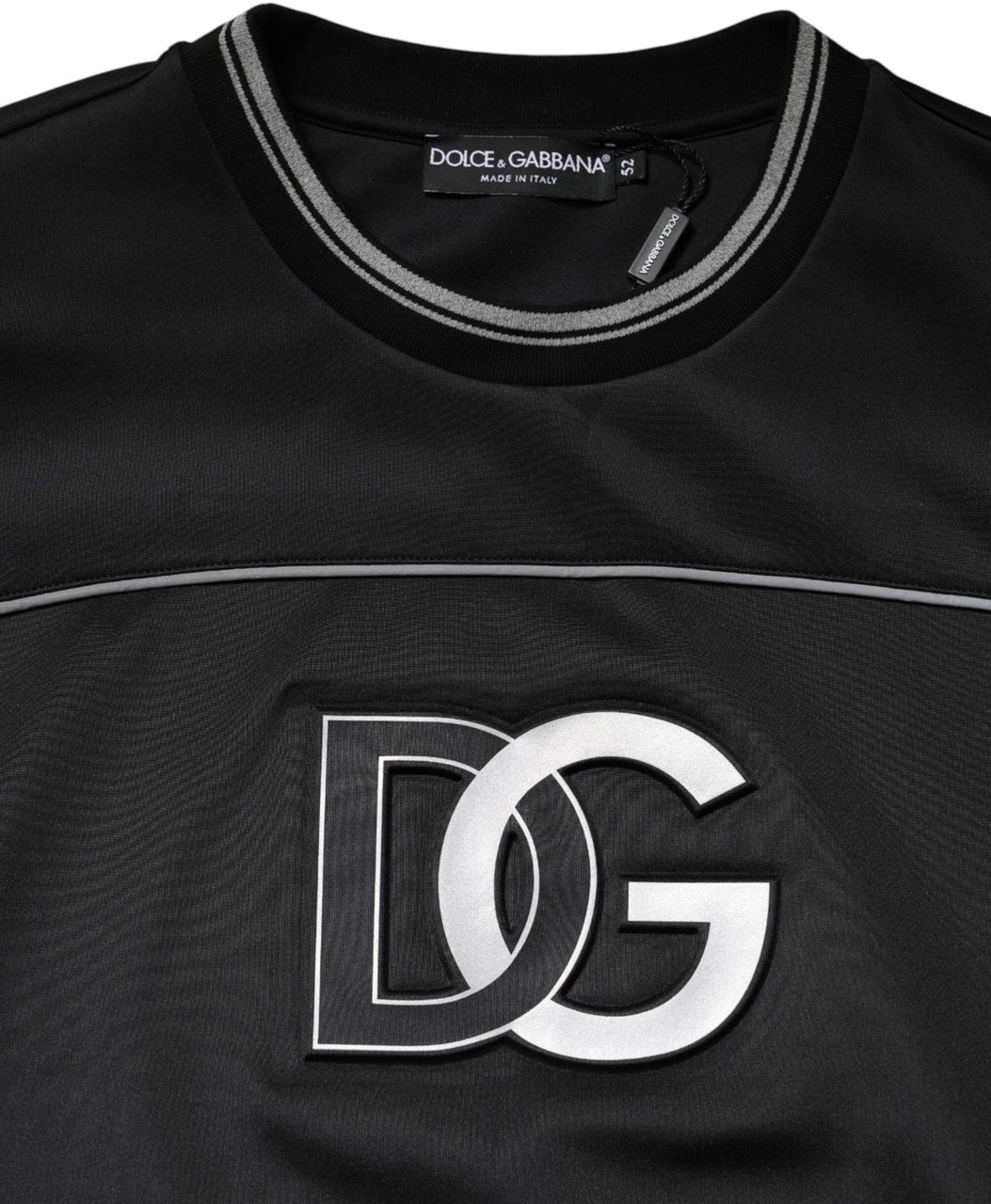 Dolce & Gabbana Black DG Logo Crew Neck Sweatshirt Sweater Zwart