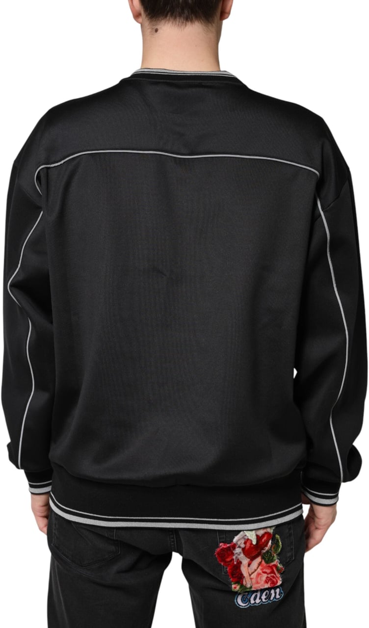 Dolce & Gabbana Black DG Logo Crew Neck Sweatshirt Sweater Zwart