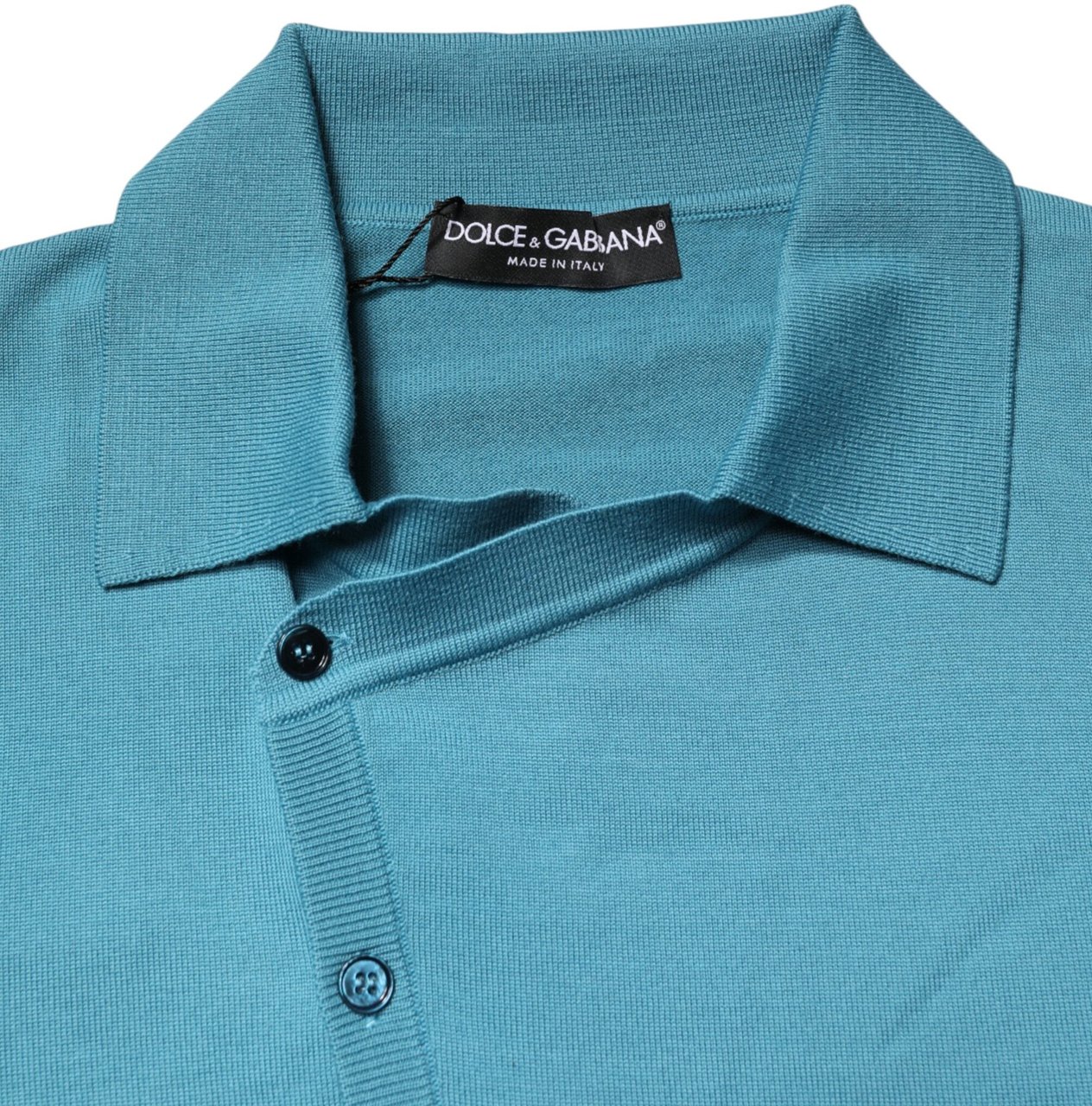 Dolce & Gabbana Teal Wool Collared Polo Pullover Sweater Groen