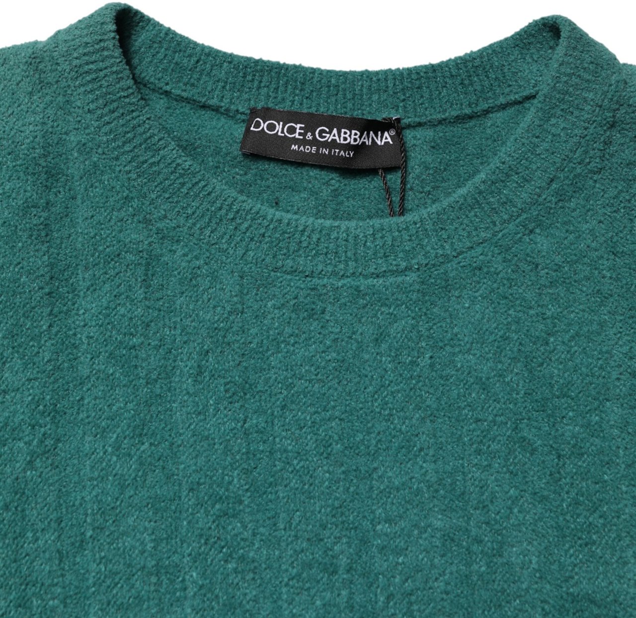 Dolce & Gabbana Dark Green Cotton Blend Men Crew Neck T-shirt Donkergroen