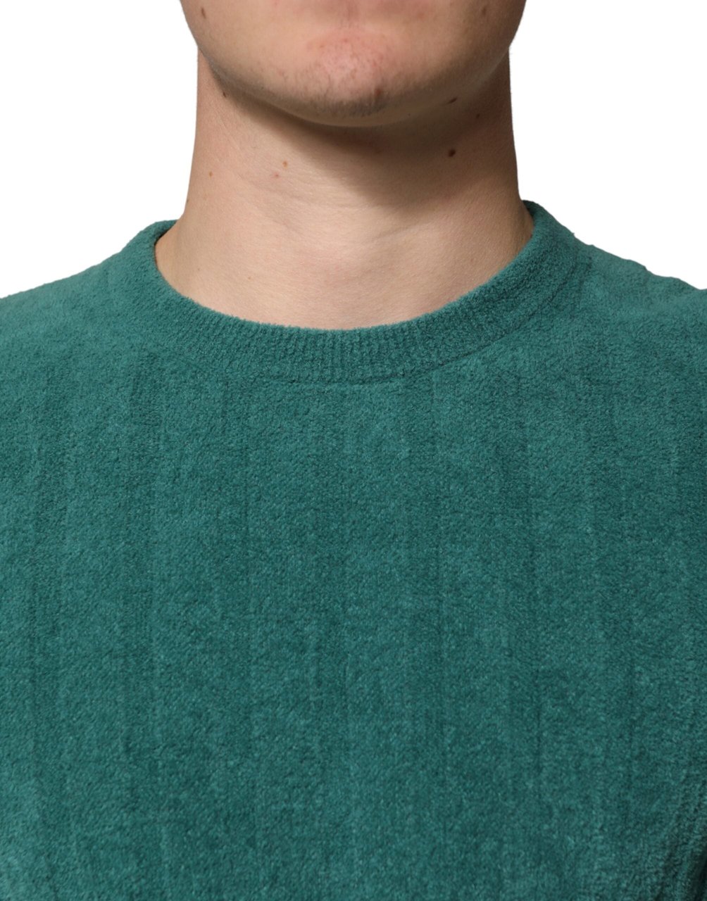 Dolce & Gabbana Dark Green Cotton Blend Men Crew Neck T-shirt Donkergroen