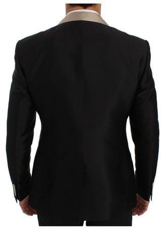 Dolce & Gabbana Black Silk Blazer Zwart