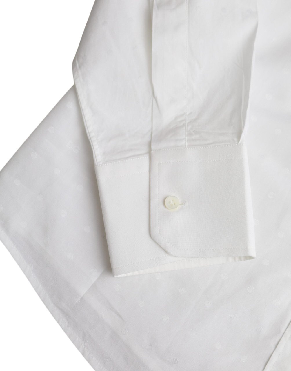 Dolce & Gabbana White Logo Cotton Men Dress GOLD Shirt Goud