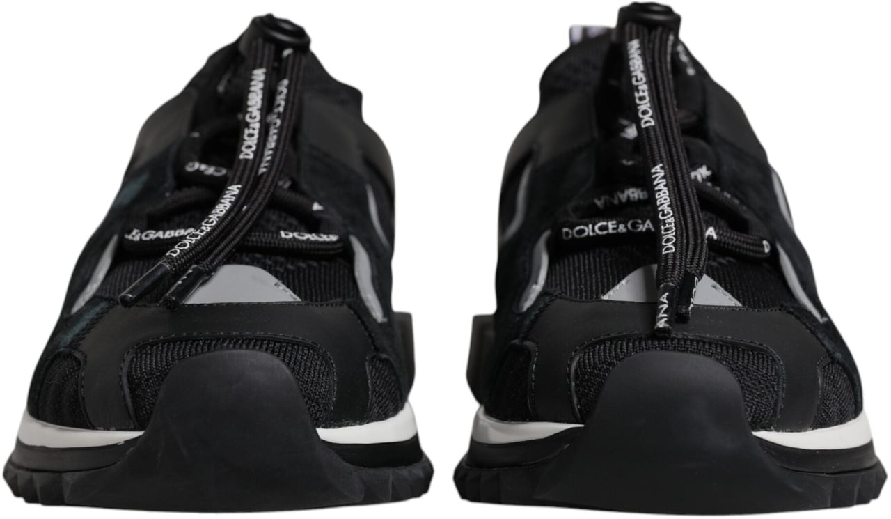 Dolce & Gabbana Black Mesh Sorrento Trekking Sneakers Shoes Zwart