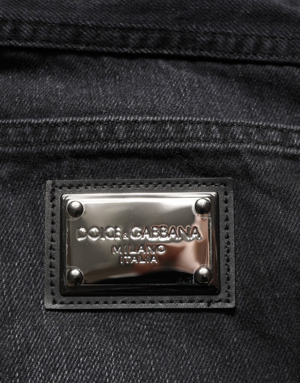 Dolce & Gabbana Black Washed Cotton Skinny Men Denim Jeans Zwart