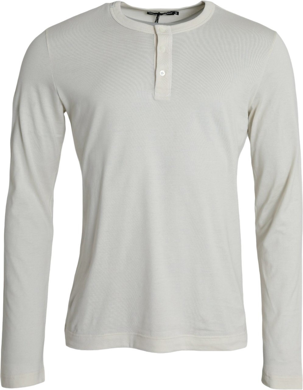 Dolce & Gabbana White Cotton Long Sleeve T-Shirt Wit