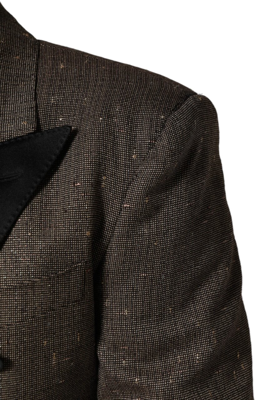Dolce & Gabbana Gray Double Breasted 2 Button Jacket Blazer Grijs