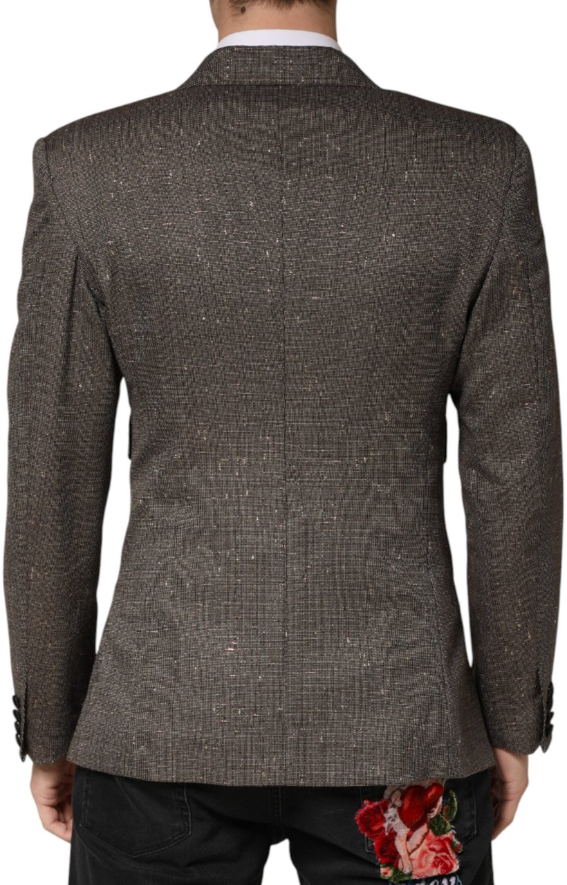 Dolce & Gabbana Gray Double Breasted 2 Button Jacket Blazer Grijs