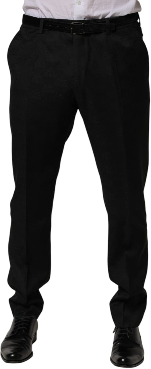 Dolce & Gabbana Black Wool Skinny Dress Formal Trouser Pants Zwart