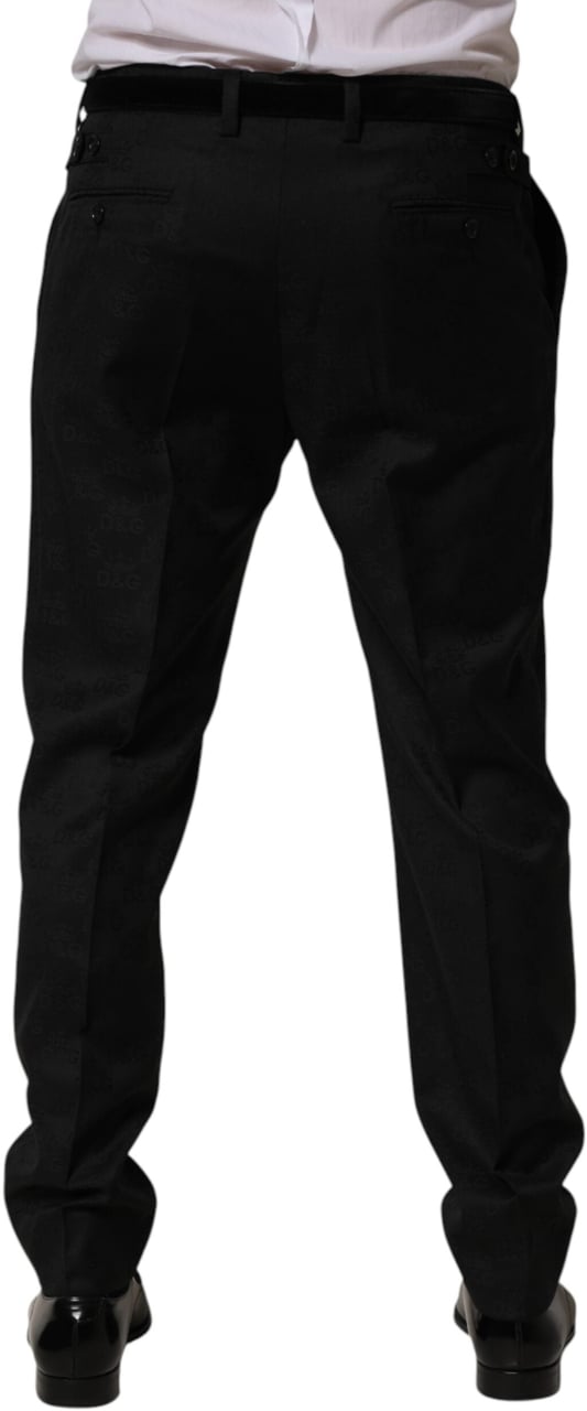 Dolce & Gabbana Black Wool Skinny Dress Formal Trouser Pants Zwart