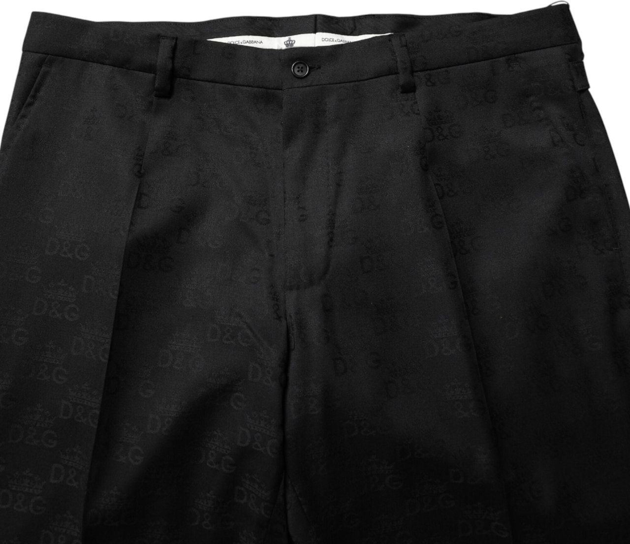 Dolce & Gabbana Black Wool Skinny Dress Formal Trouser Pants Zwart