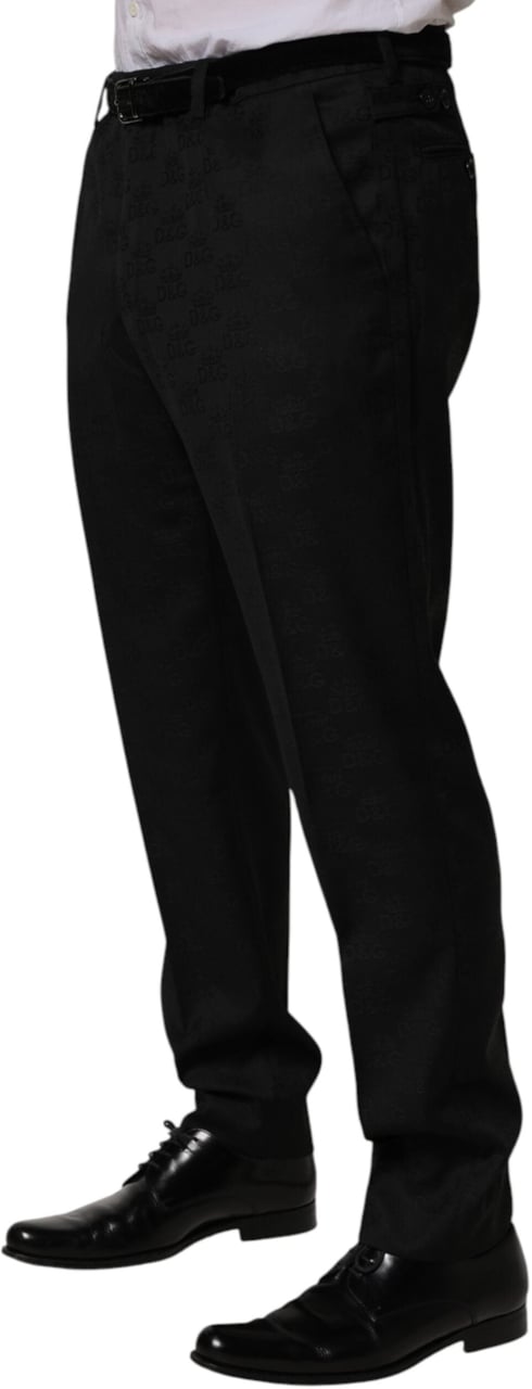 Dolce & Gabbana Black Wool Skinny Dress Formal Trouser Pants Zwart