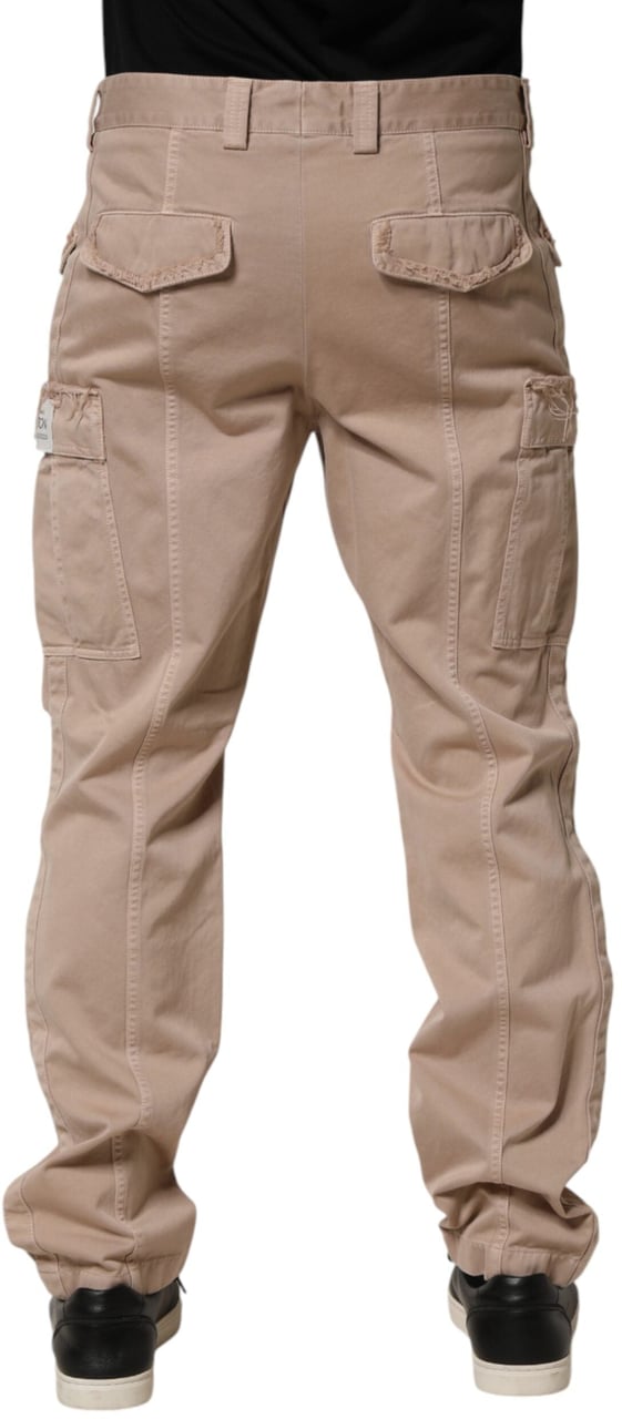 Dolce & Gabbana Beige Straight Cargo Chino Men Trouser Pants Beige