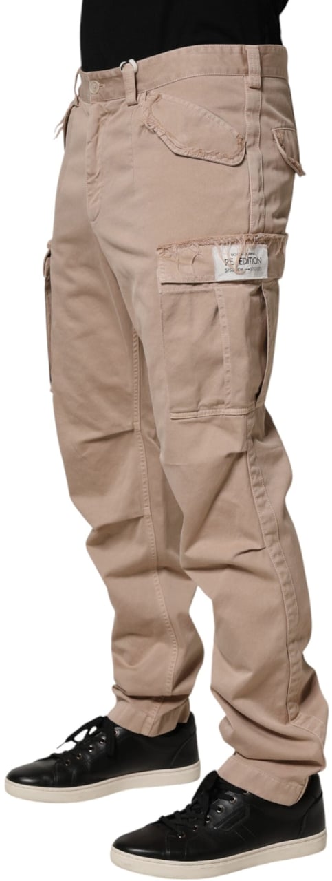 Dolce & Gabbana Beige Straight Cargo Chino Men Trouser Pants Beige