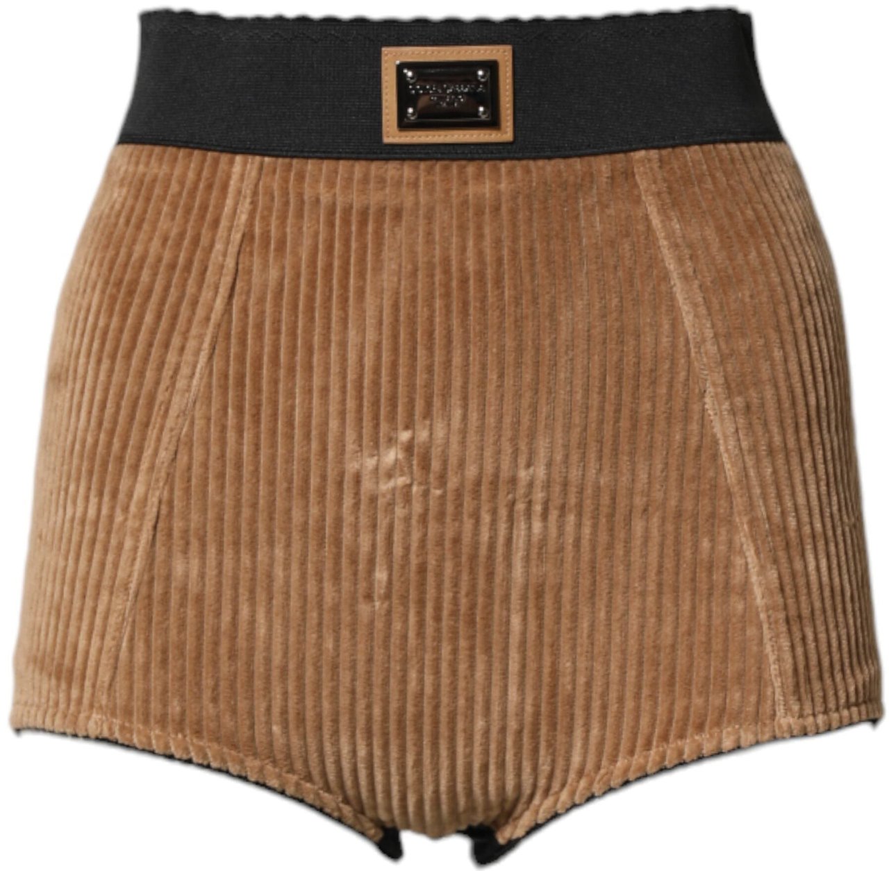 Dolce & Gabbana Brown Cotton High Waisted Hot Pants Shorts Bruin