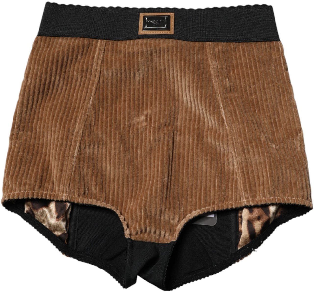 Dolce & Gabbana Brown Cotton High Waisted Hot Pants Shorts Bruin