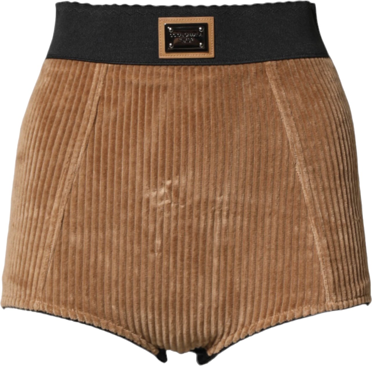Dolce & Gabbana Brown Cotton High Waisted Hot Pants Shorts Bruin