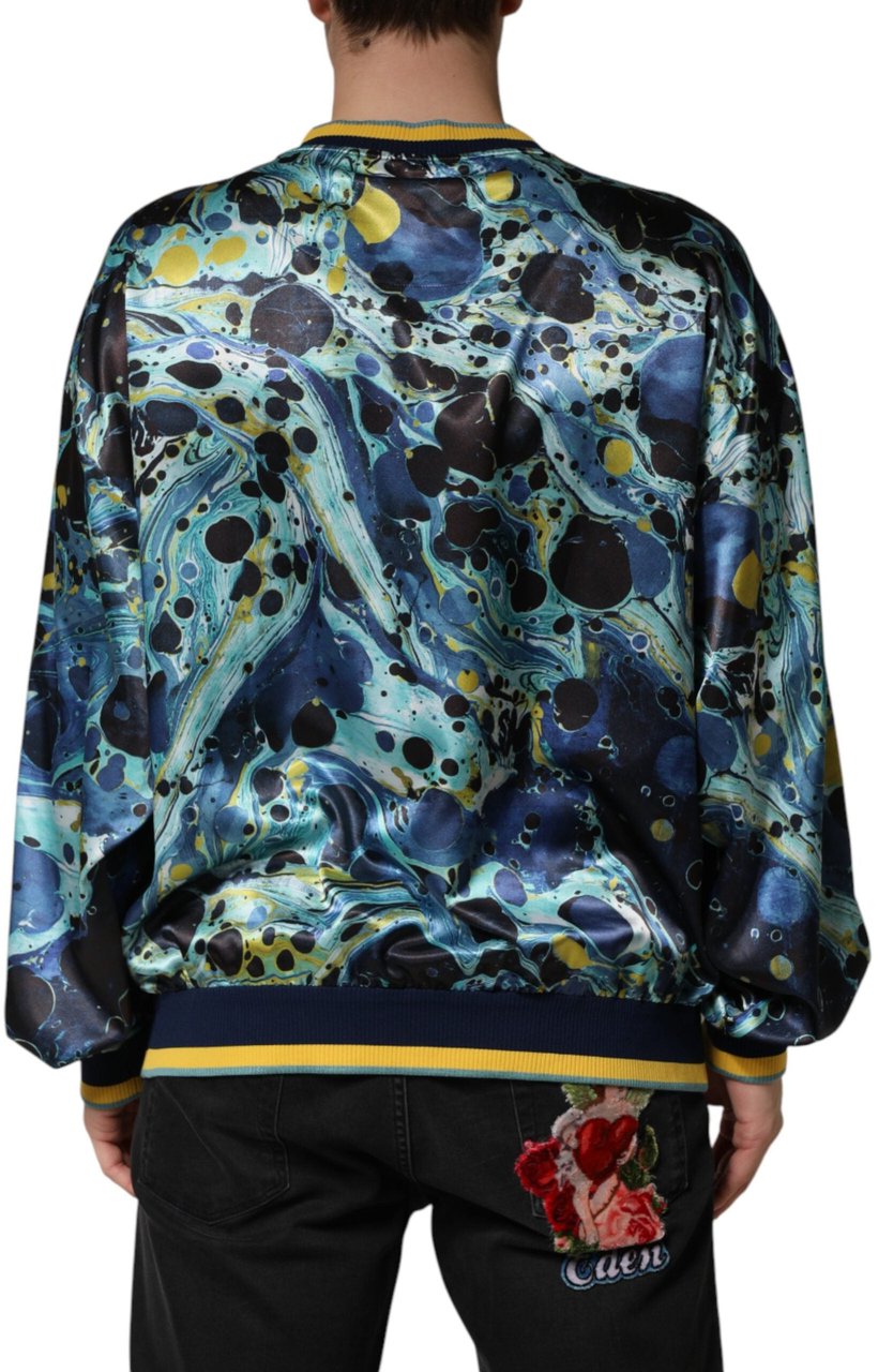 Dolce & Gabbana Multicolor Marble Print Pullover Sweater Divers
