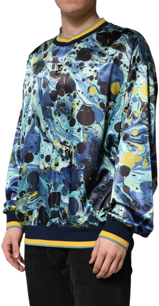 Dolce & Gabbana Multicolor Marble Print Pullover Sweater Divers