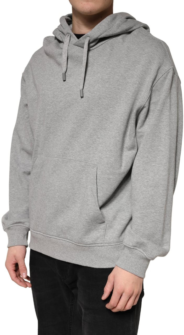 Dolce & Gabbana Gray Cotton Hooded Sweatshirt Sweater Grijs