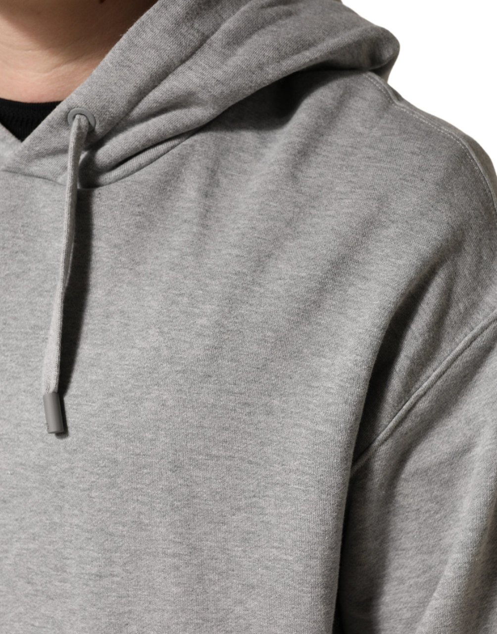Dolce & Gabbana Gray Cotton Hooded Sweatshirt Sweater Grijs