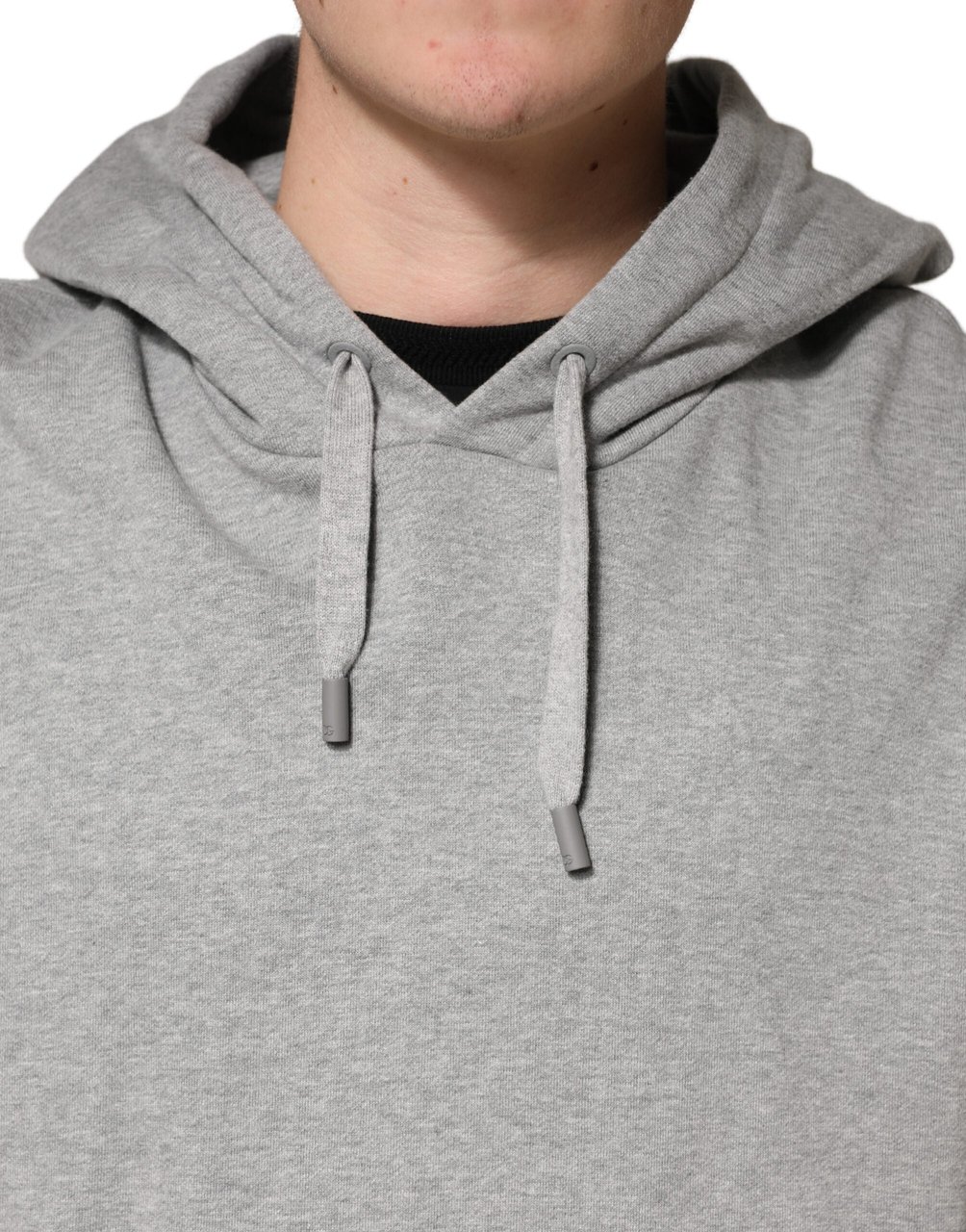 Dolce & Gabbana Gray Cotton Hooded Sweatshirt Sweater Grijs